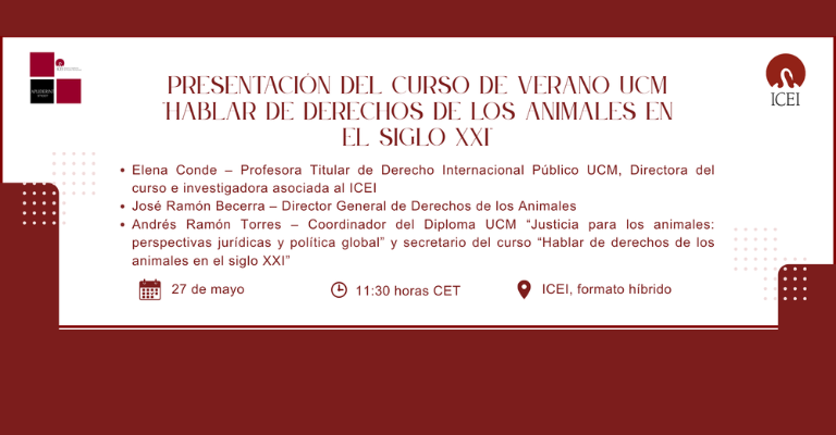 Participa en la presentación del Curso “Hablar de derechos de los animales en el siglo XXI”